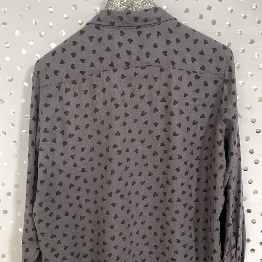 Frank & Eileen Gray Heart-Print Button-Down Shirt - Picture 8 of 10